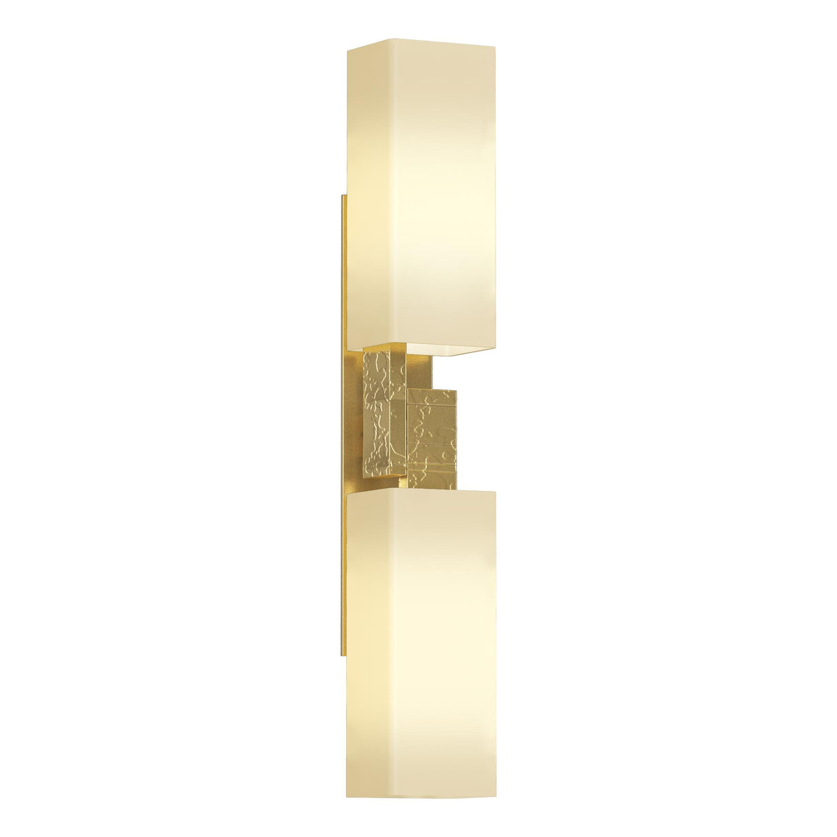Hubbardton Forge 2012 Modern Brass Opal Glass (GG) Ondrian 2 Light Sconce