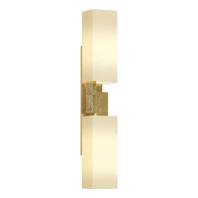 Hubbardton Forge 2012 Modern Brass Opal Glass (GG) Ondrian 2 Light Sconce