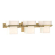 Hubbardton Forge 2005 Modern Brass Opal Glass (GG) Kakomi 3 Light Sconce