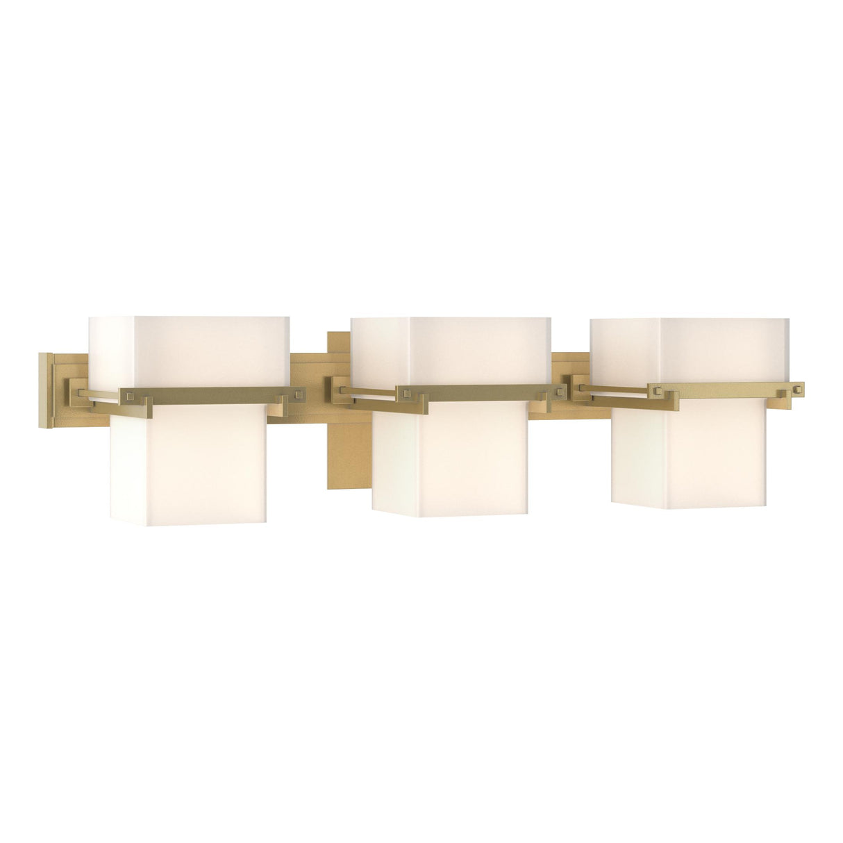 Hubbardton Forge 2005 Modern Brass Opal Glass (GG) Kakomi 3 Light Sconce