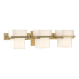 Hubbardton Forge 2005 Modern Brass Opal Glass (GG) Kakomi 3 Light Sconce