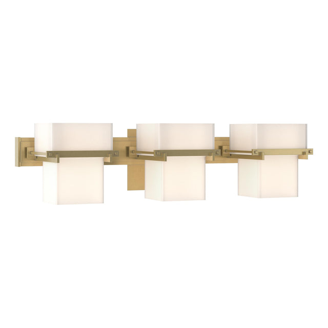 Hubbardton Forge 2005 Modern Brass Opal Glass (GG) Kakomi 3 Light Sconce