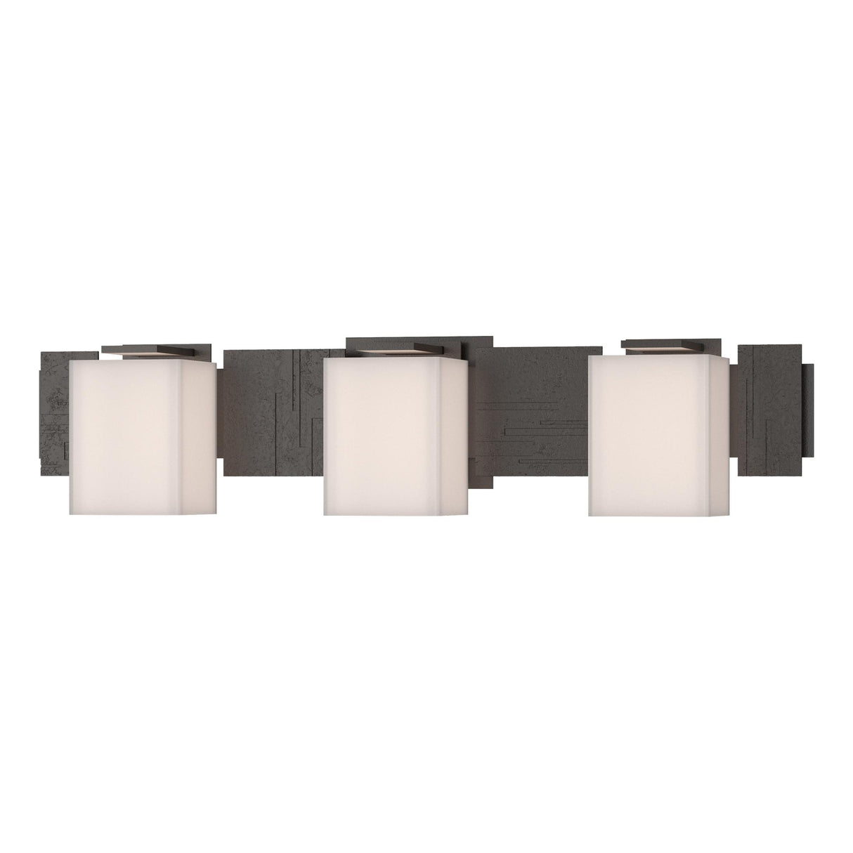 Hubbardton Forge 2005 Oil Rubbed Bronze Opal Glass (GG) Impressions 3 Light Sconce