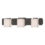 Hubbardton Forge 2005 Natural Iron Opal Glass (GG) Impressions 3 Light Sconce