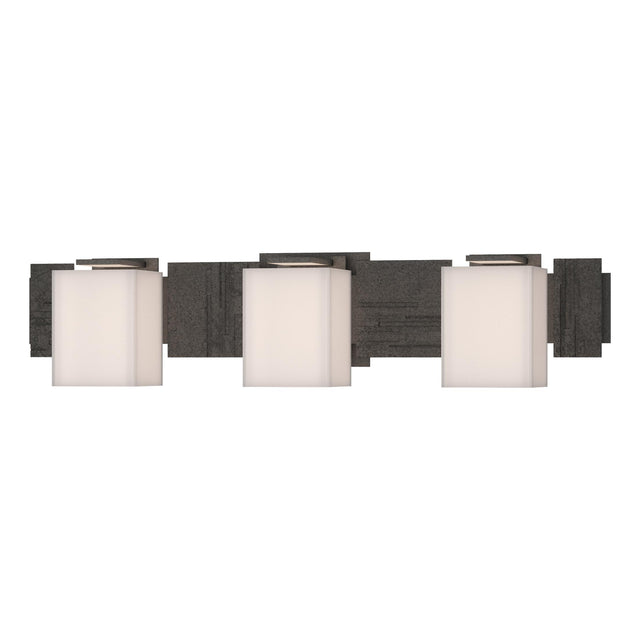 Hubbardton Forge 2005 Natural Iron Opal Glass (GG) Impressions 3 Light Sconce