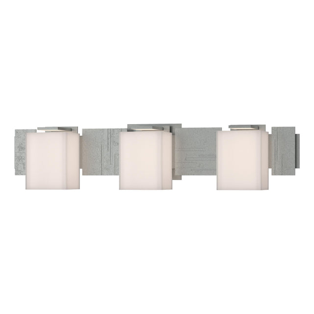 Hubbardton Forge 2005 Vintage Platinum Opal Glass (GG) Impressions 3 Light Sconce