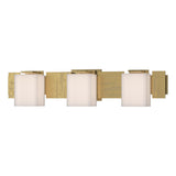 Hubbardton Forge 2005 Modern Brass Opal Glass (GG) Impressions 3 Light Sconce