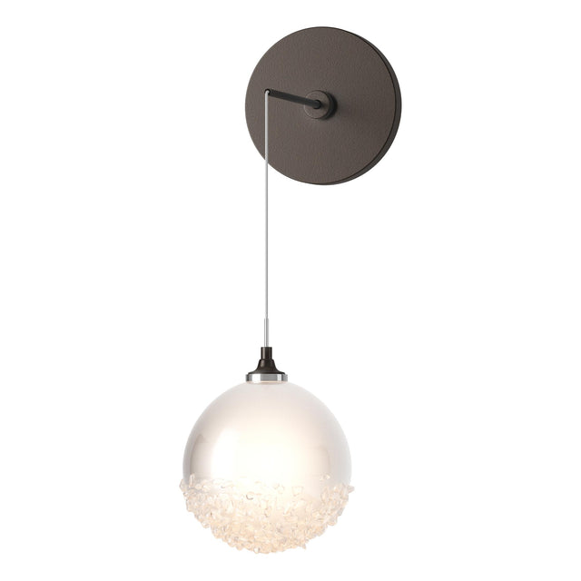 Hubbardton Forge 2023 Oil Rubbed Bronze Frosted Glass (FD) Fritz Globe Low Voltage Sconce