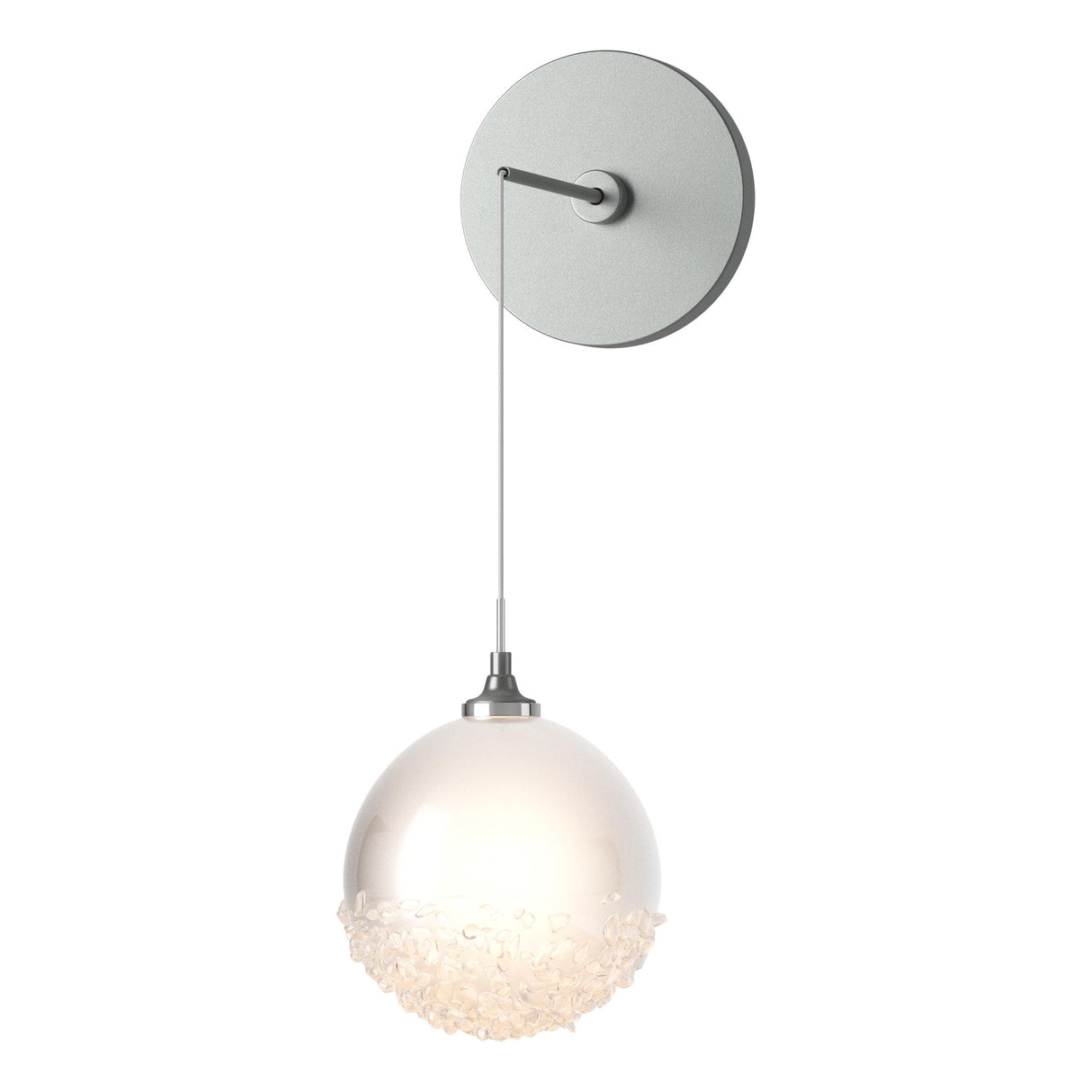 Hubbardton Forge 2023 Vintage Platinum Frosted Glass (FD) Fritz Globe Low Voltage Sconce