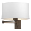 Hubbardton Forge 2009 Bronze Natural Anna Shade (SF) Simple Swing Arm Sconce