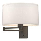Hubbardton Forge 2009 Dark Smoke Flax Shade (SE) Simple Swing Arm Sconce