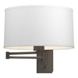 Hubbardton Forge 2009 Dark Smoke Natural Anna Shade (SF) Simple Swing Arm Sconce