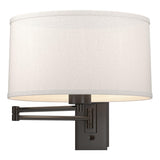 Hubbardton Forge 2009 Oil Rubbed Bronze Flax Shade (SE) Simple Swing Arm Sconce