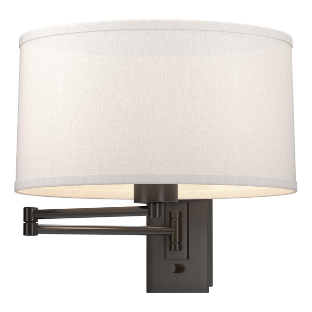 Hubbardton Forge 2009 Oil Rubbed Bronze Flax Shade (SE) Simple Swing Arm Sconce