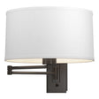 Hubbardton Forge 2009 Oil Rubbed Bronze Natural Anna Shade (SF) Simple Swing Arm Sconce