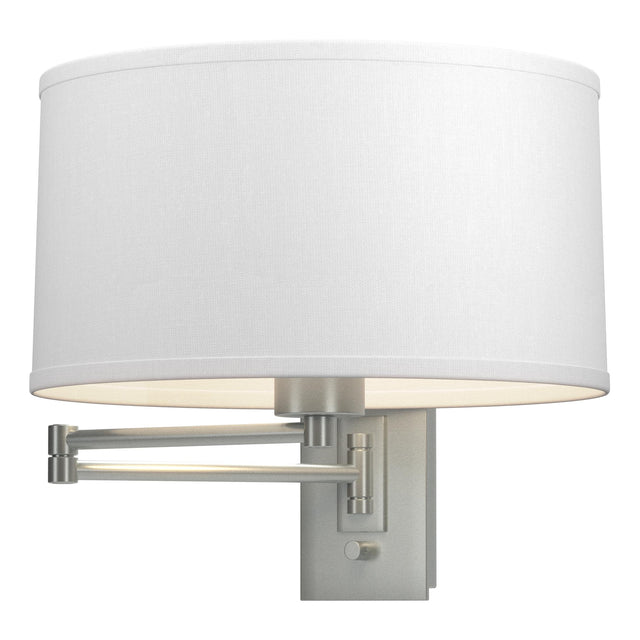 Hubbardton Forge 2009 Vintage Platinum Natural Anna Shade (SF) Simple Swing Arm Sconce