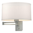 Hubbardton Forge 2009 Vintage Platinum Flax Shade (SE) Simple Swing Arm Sconce