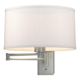 Hubbardton Forge 2009 Vintage Platinum Flax Shade (SE) Simple Swing Arm Sconce