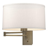 Hubbardton Forge 2009 Soft Gold Flax Shade (SE) Simple Swing Arm Sconce