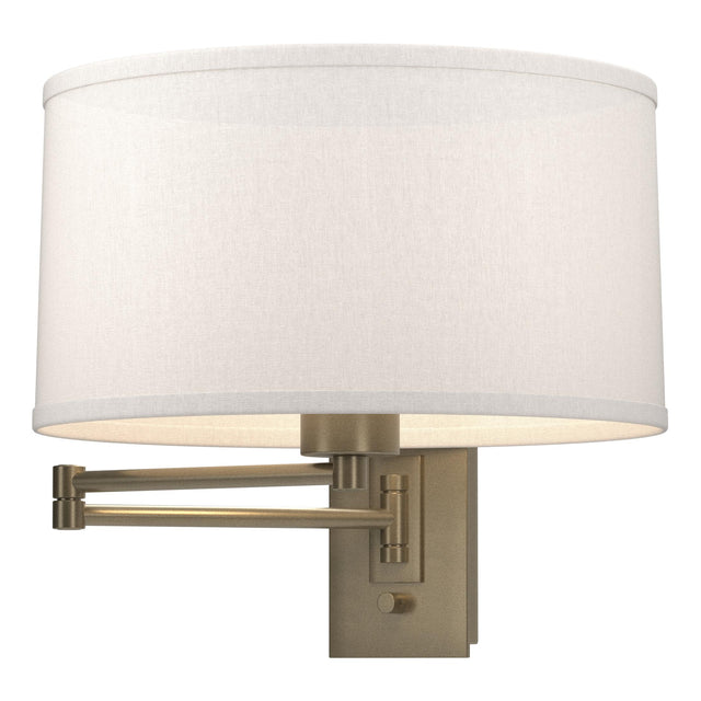 Hubbardton Forge 2009 Soft Gold Flax Shade (SE) Simple Swing Arm Sconce