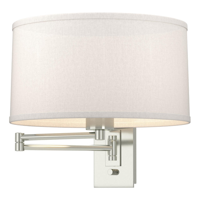 Hubbardton Forge 2009 Sterling Flax Shade (SE) Simple Swing Arm Sconce