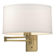 Hubbardton Forge 2009 Modern Brass Flax Shade (SE) Simple Swing Arm Sconce