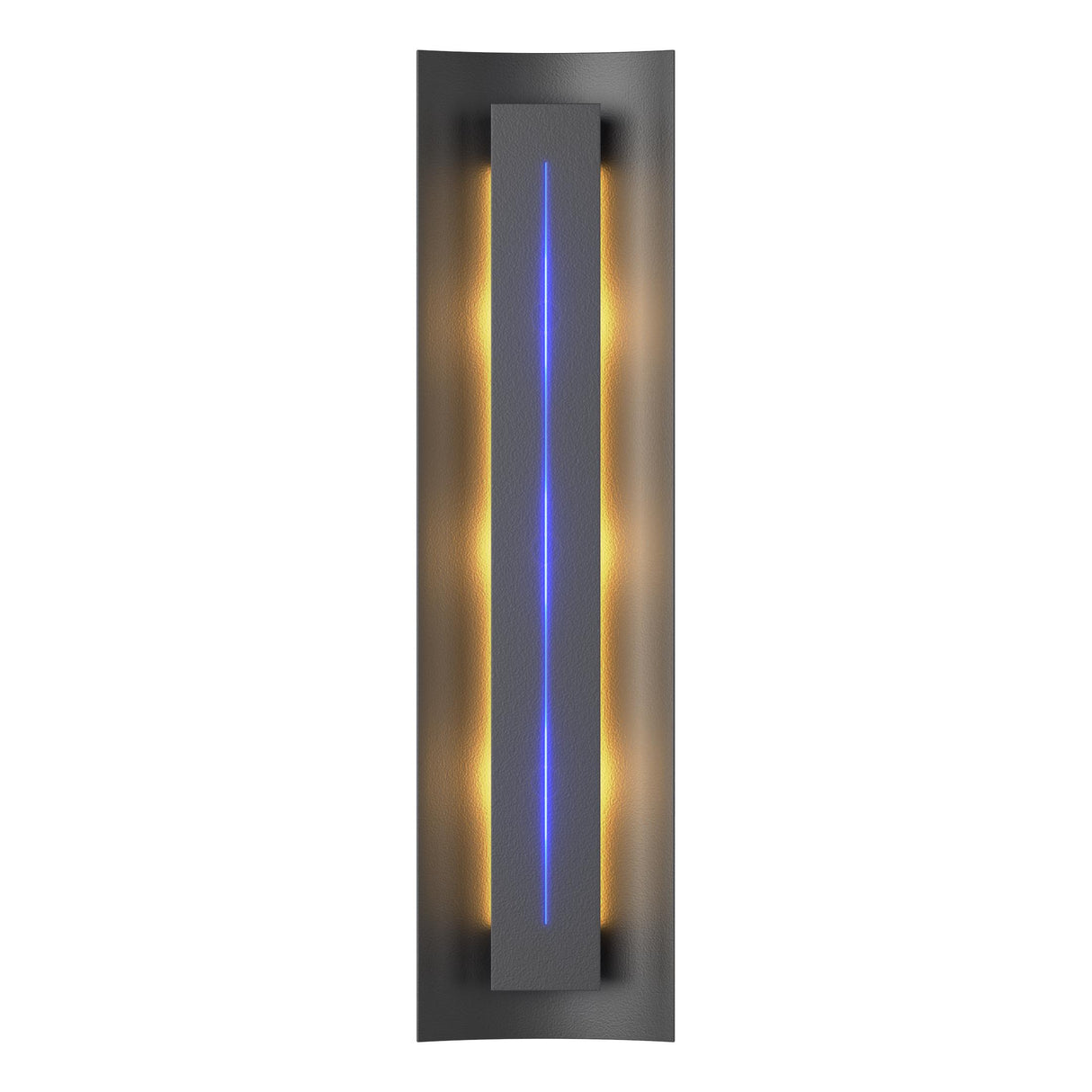 Hubbardton Forge 2007 Black Blue Glass (EE) Gallery Sconce