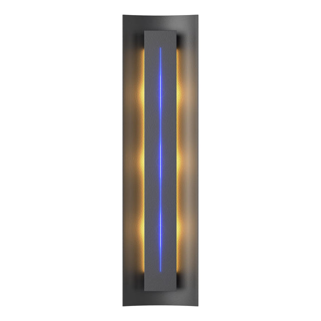 Hubbardton Forge 2007 Black Blue Glass (EE) Gallery Sconce