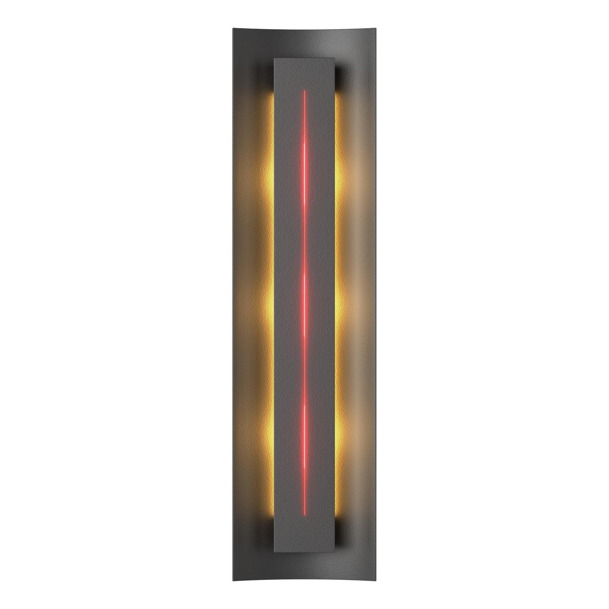 Hubbardton Forge 2007 Black Red Glass (RR) Gallery Sconce