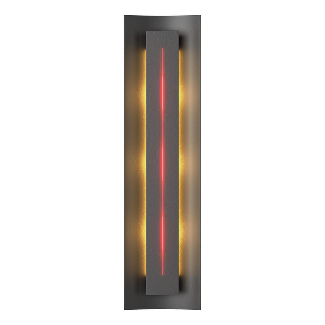 Hubbardton Forge 2007 Black Red Glass (RR) Gallery Sconce