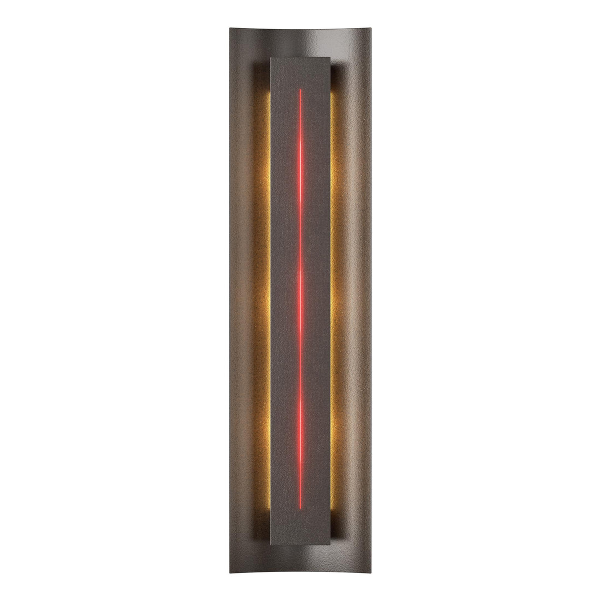 Hubbardton Forge 2007 Oil Rubbed Bronze Red Glass (RR) Gallery Sconce