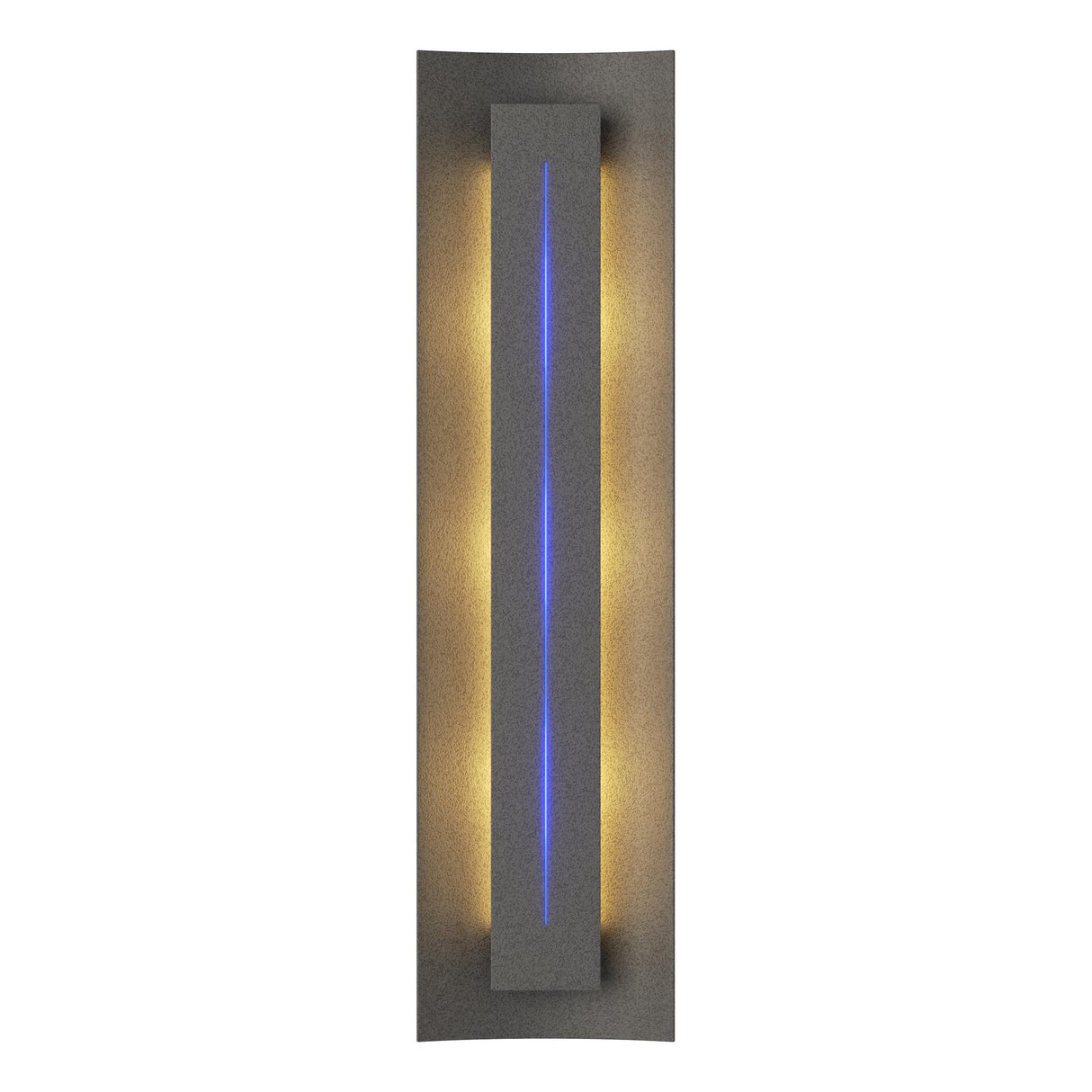 Hubbardton Forge 2007 Natural Iron Blue Glass (EE) Gallery Sconce