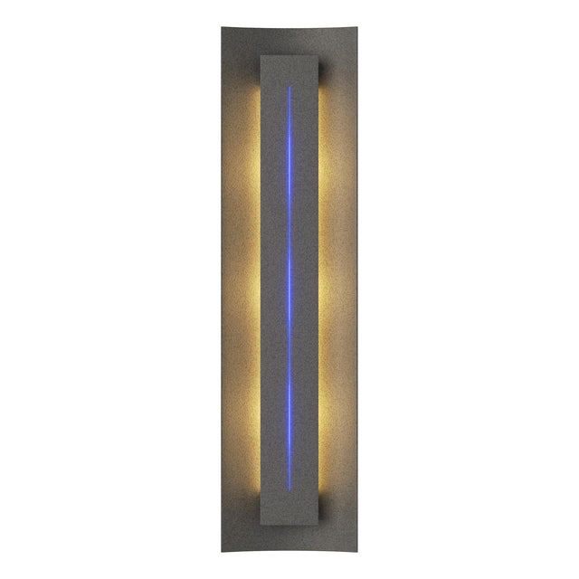 Hubbardton Forge 2007 Natural Iron Blue Glass (EE) Gallery Sconce