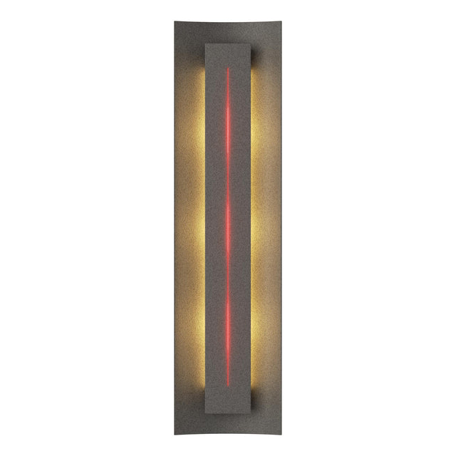 Hubbardton Forge 2007 Natural Iron Red Glass (RR) Gallery Sconce