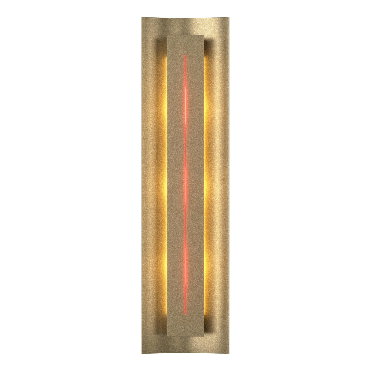 Hubbardton Forge 2007 Soft Gold Red Glass (RR) Gallery Sconce