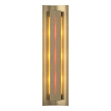 Hubbardton Forge 2007 Soft Gold Red Glass (RR) Gallery Sconce