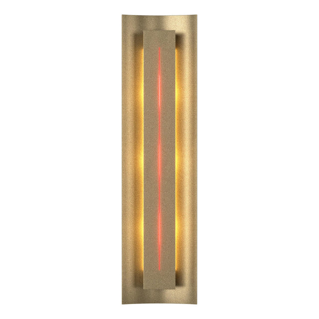 Hubbardton Forge 2007 Soft Gold Red Glass (RR) Gallery Sconce