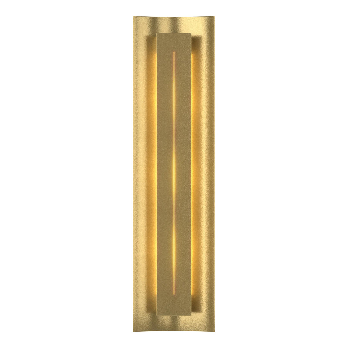 Hubbardton Forge 2007 Modern Brass Ivory Art Glass (CC) Gallery Sconce