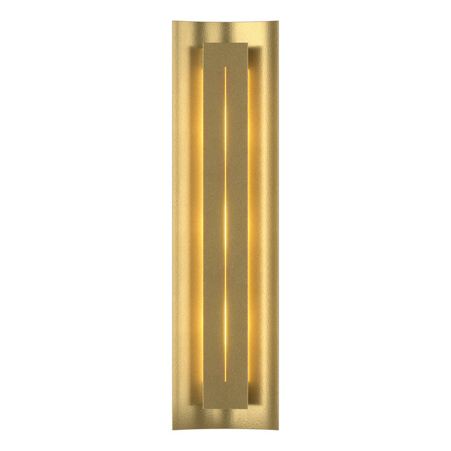 Hubbardton Forge 2007 Modern Brass Ivory Art Glass (CC) Gallery Sconce