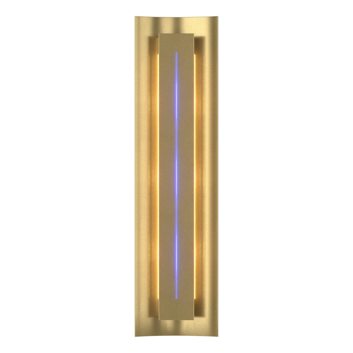 Hubbardton Forge 2007 Modern Brass Blue Glass (EE) Gallery Sconce