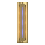 Hubbardton Forge 2007 Modern Brass Blue Glass (EE) Gallery Sconce