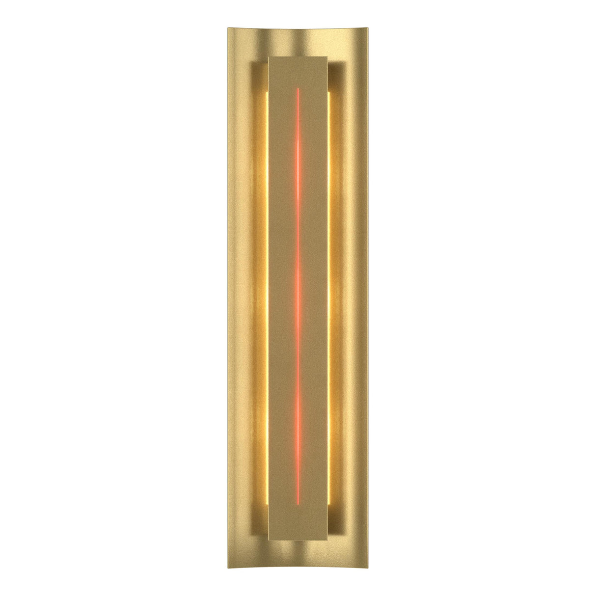 Hubbardton Forge 2007 Modern Brass Red Glass (RR) Gallery Sconce