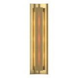 Hubbardton Forge 2007 Modern Brass Red Glass (RR) Gallery Sconce