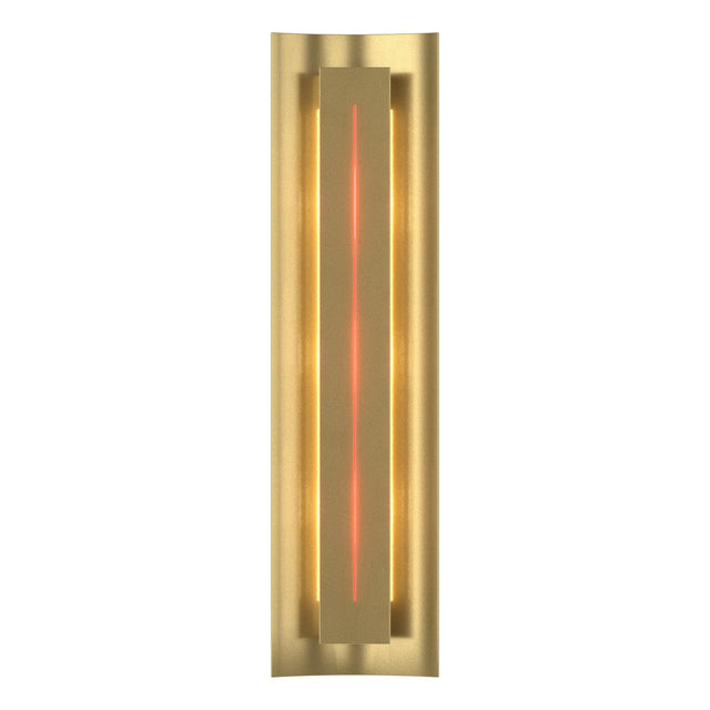 Hubbardton Forge 2007 Modern Brass Red Glass (RR) Gallery Sconce