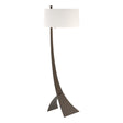 Hubbardton Forge 2005 Oil Rubbed Bronze Natural Anna Shade (SF) Stasis Floor Lamp