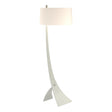 Hubbardton Forge 2005 Vintage Platinum Flax Shade (SE) Stasis Floor Lamp