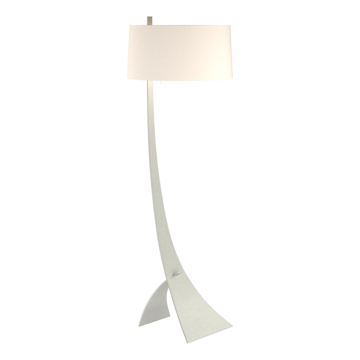Hubbardton Forge 2005 Vintage Platinum Flax Shade (SE) Stasis Floor Lamp