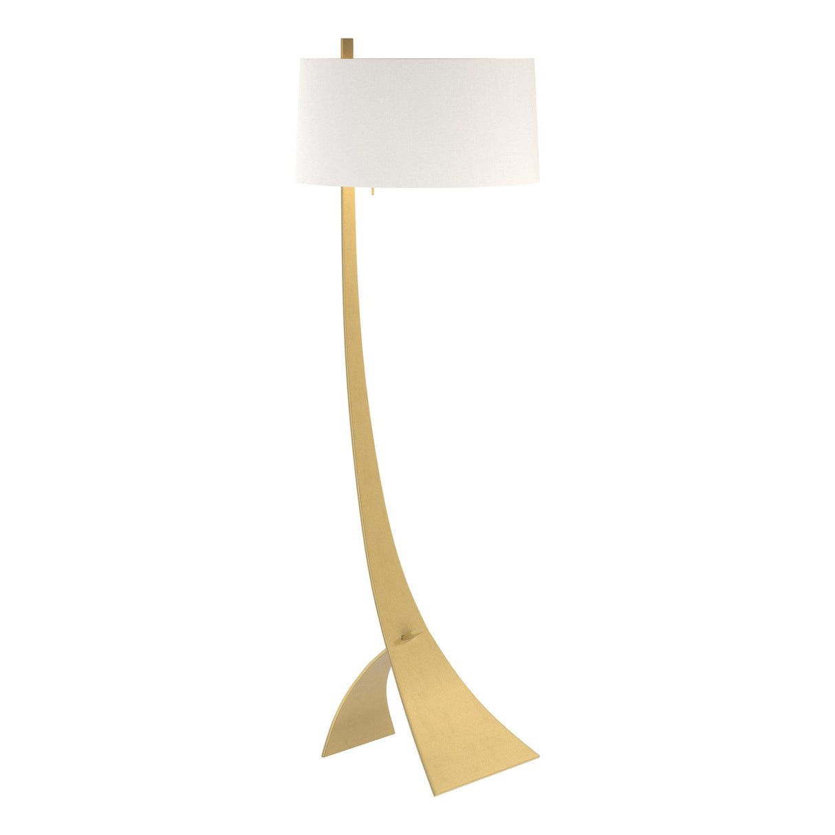Hubbardton Forge 2005 Modern Brass Natural Anna Shade (SF) Stasis Floor Lamp
