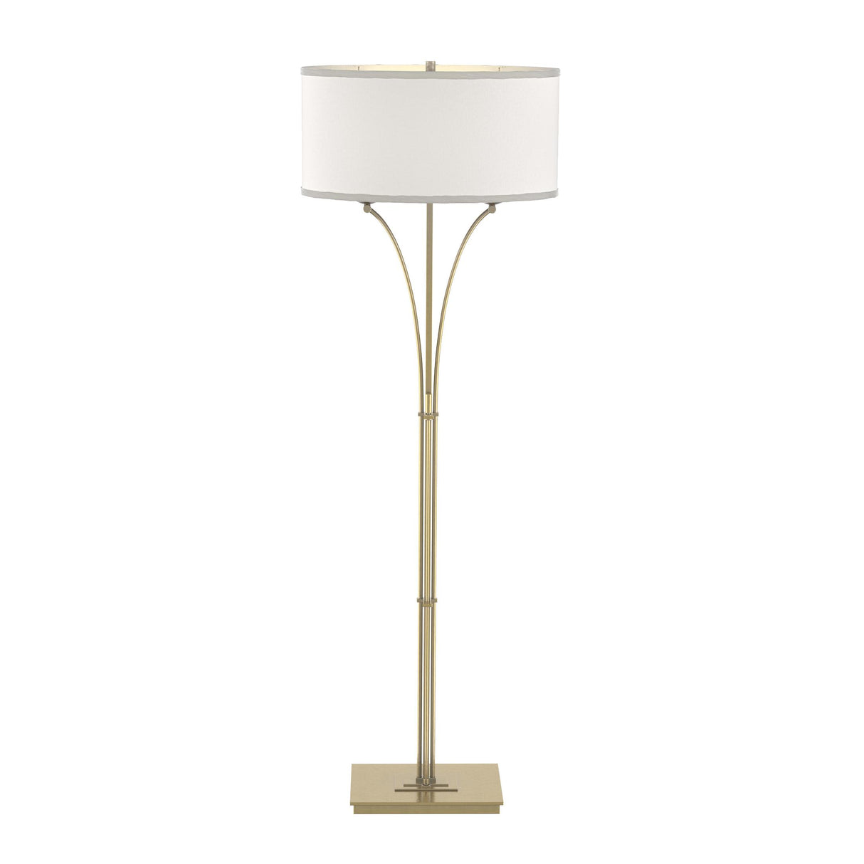 Hubbardton Forge 2009 Modern Brass Flax Shade (SE) Contemporary Formae Floor Lamp