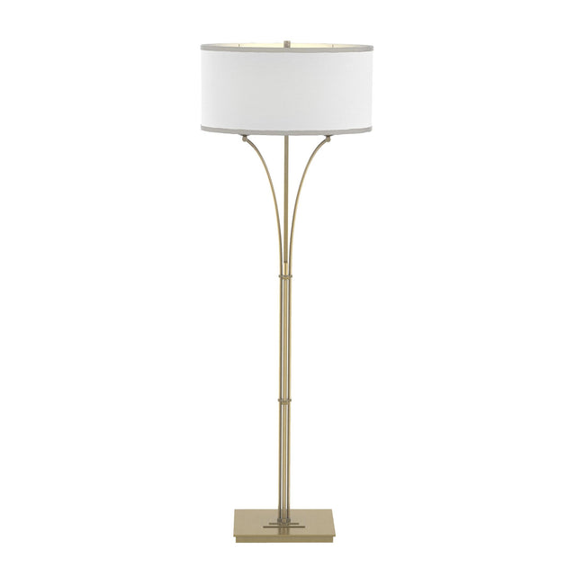 Hubbardton Forge 2009 Modern Brass Natural Anna Shade (SF) Contemporary Formae Floor Lamp